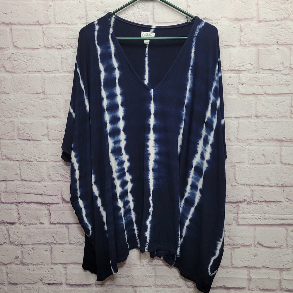 Mud Pie Tie Dye Kimono‎ Sleeve Top OS Flowy Boho Festival Loungewear Comfy Chic